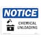 Signmission OSHA Notice, 3.5" Height, Chemical Unloading Sign With Symbol, 5" X 3.5", Landscape OS-NS-D-35-L-10577 - alternate 1
